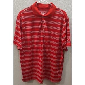 Nike Golf Tour Performance Dri Fit Mens Large Short Sleeve Striped Polo Shirt D1